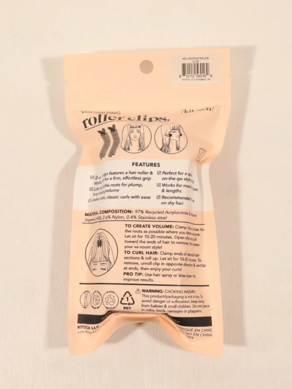 NWT Kitsch Volumizing Roller Clips in Pink One Size